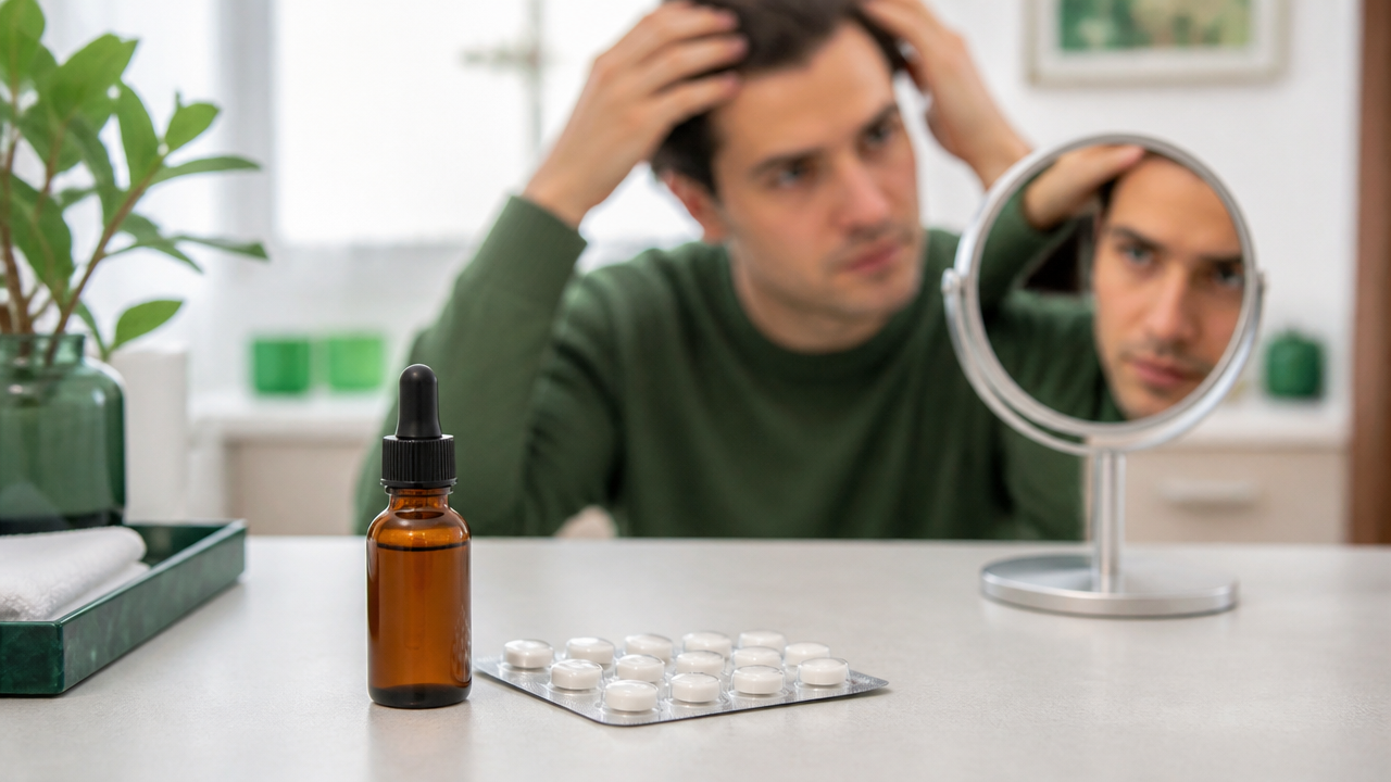 Minoxidil tópico ou oral: diferenças e cuidados